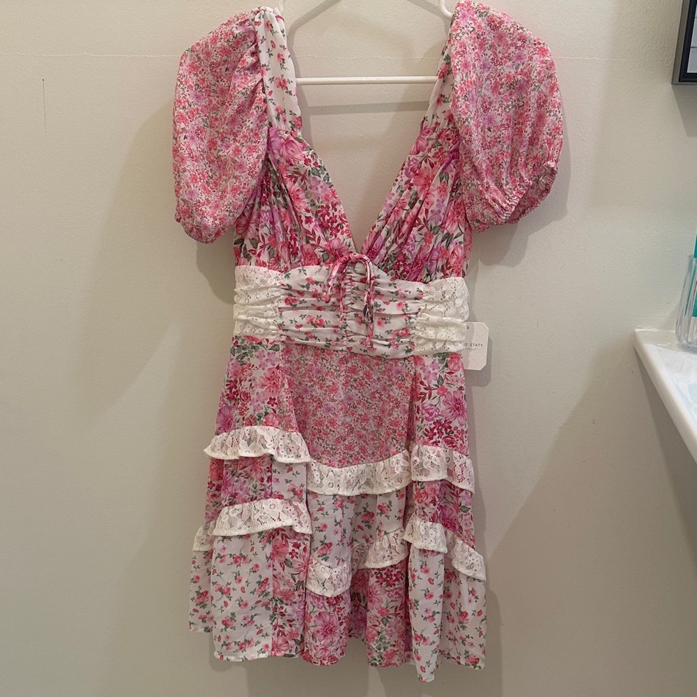 Altar’d State pink flower dress.